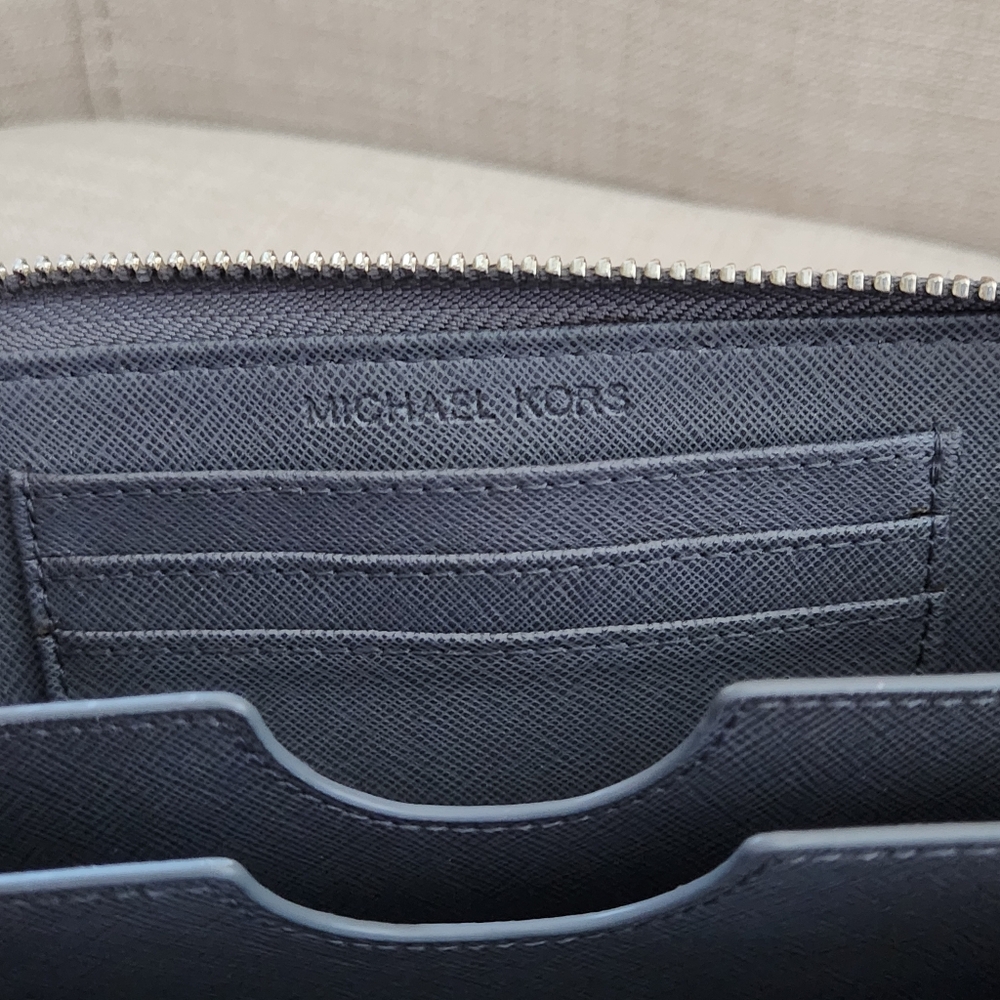 Michael Kors Gray Python Embossed Leather Wallet … - image 4